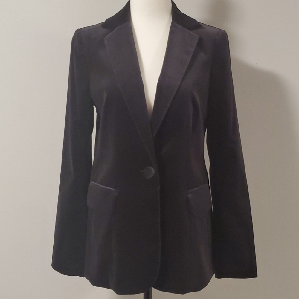 Frame Le Velvet Blazer Midnight Navy Size 4 BNWOT